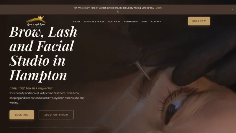 Brow & Lash Queen website, a case study by MH Tech Solutions