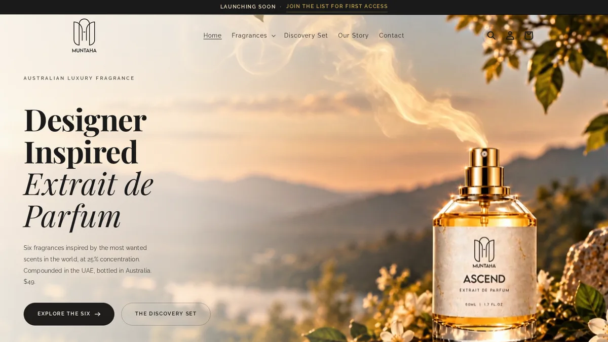 Muntaha Perfumes website, a case study by MH Tech Solutions