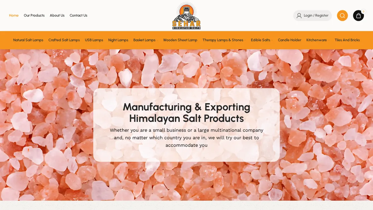 Sehar Himalayan Salt website, a case study by MH Tech Solutions