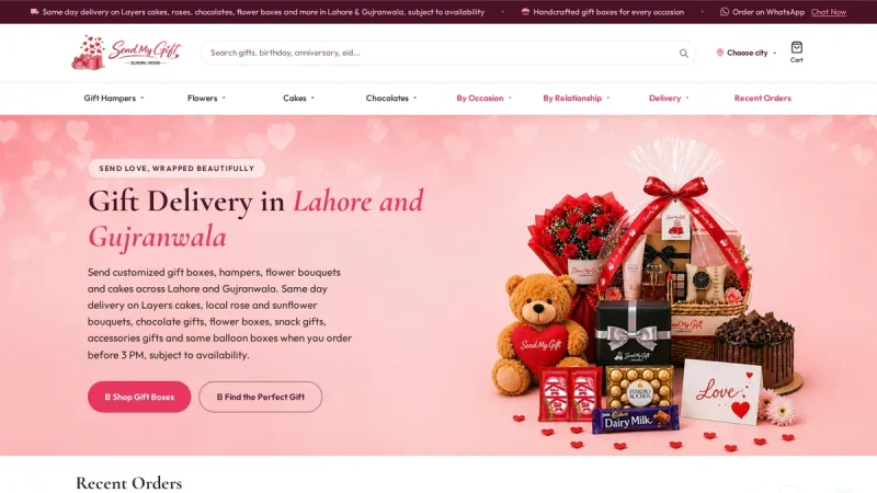 Send My Gift website, a case study by MH Tech Solutions