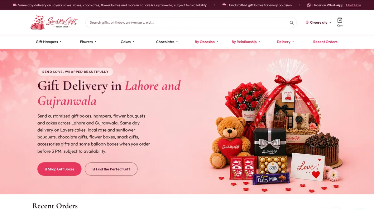 Send My Gift website, a case study by MH Tech Solutions