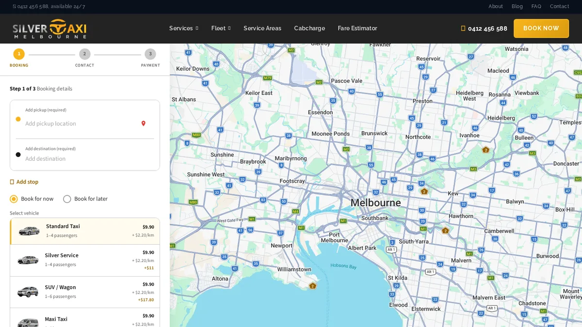 Silver Taxi Melbourne website, a case study by MH Tech Solutions